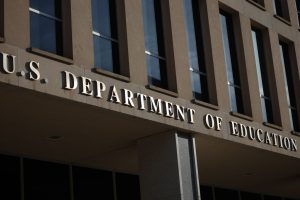 WASHINGTON, DC - MARCH 12: The headquarters of the Department of Education are shown March 12, 2025 in Washington, DC. The Department of Education announced yesterday that it will reduce its staff by nearly 50 percent, leaving the department with 2,183 workers, a reduction from 4,133 when U.S. President Donald Trump took office for his second term. (Photo by Win McNamee/Getty Images)