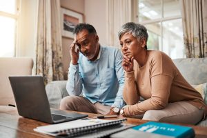 couple concerned about their retirement plan