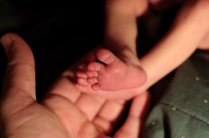 Small foot from a new born premature baby