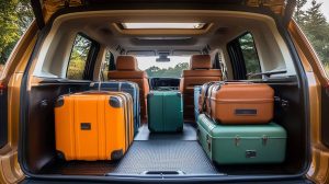 Luggage in a car