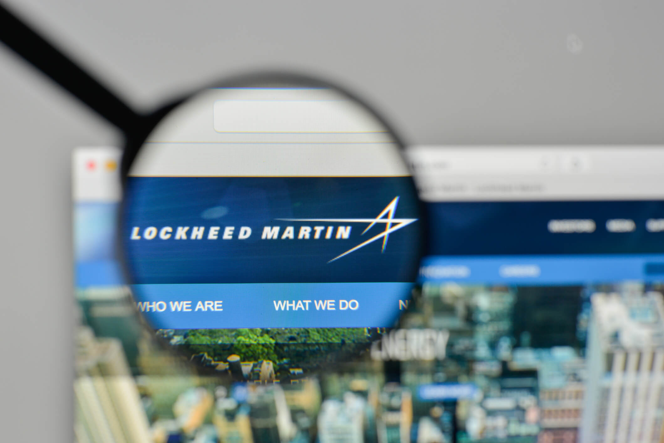 Milan, Italy - November 1, 2017: Lockheed Martin logo on the website homepage.
