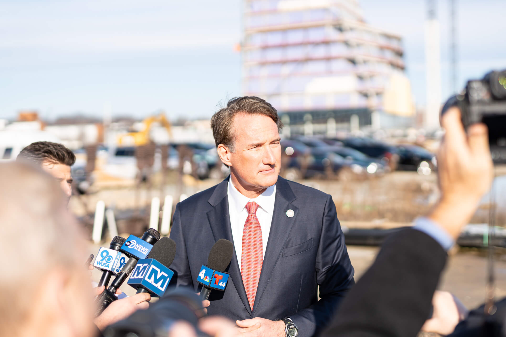 Virginia Governor Glenn Youngkin speaking to media after announcing the Washington Capital and Wizards are moving to Virginia.