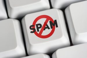 Spam Sign. Anti Spam Symbol on computer keyboard key