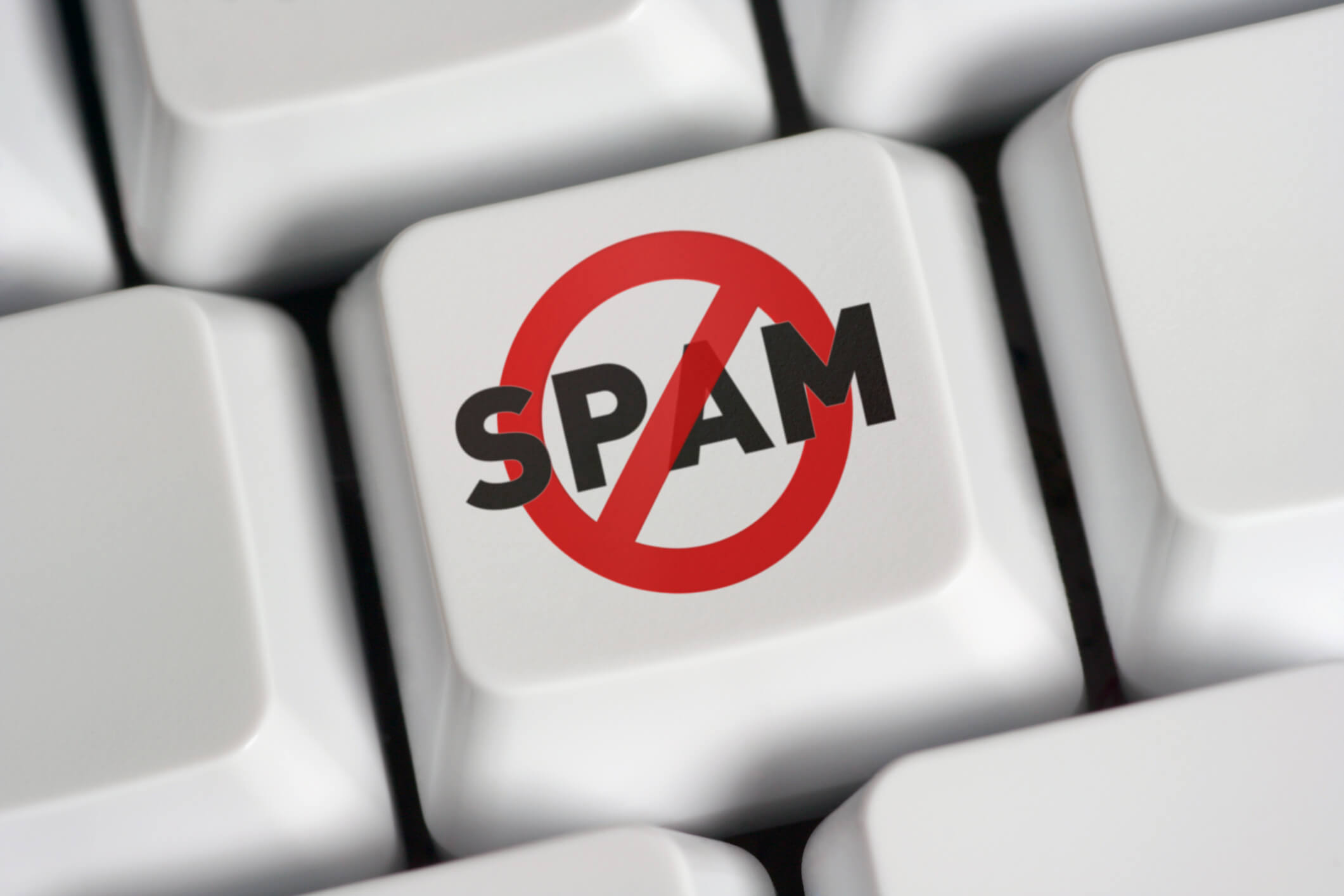 Spam Sign. Anti Spam Symbol on computer keyboard key