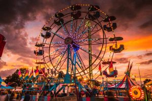 Ferris wheel at sunset