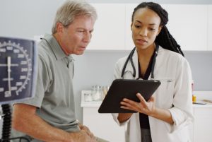 adult medical check up with doctor