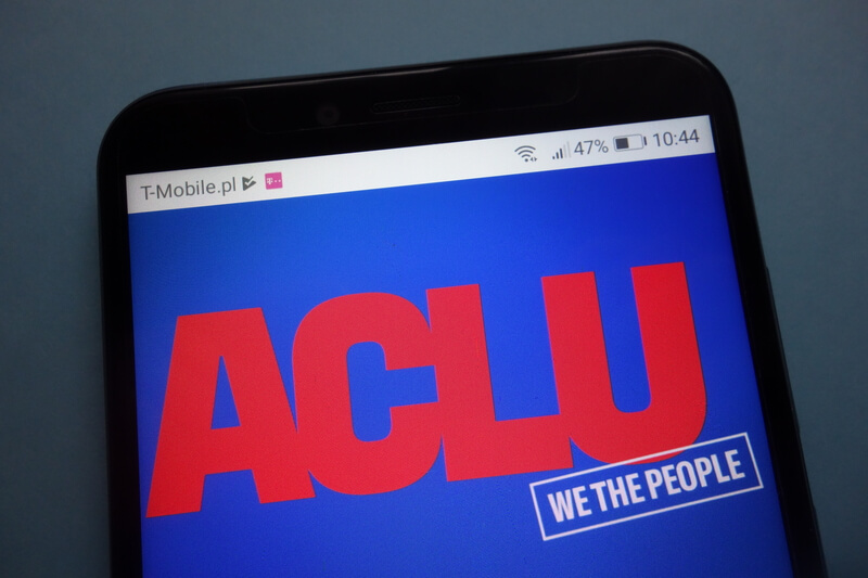 American Civil Liberties Union ACLU logo on smartphone