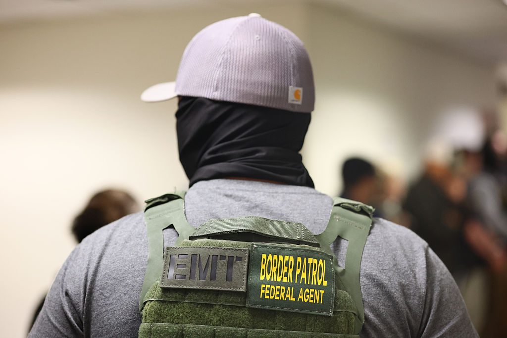 Federal agents patrol the halls of immigration court at the Jacob K. Javitz Federal Building on July 21, 2025 in New York City.
