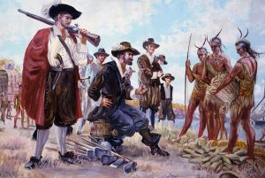 Painting of John Smith in Jamestown