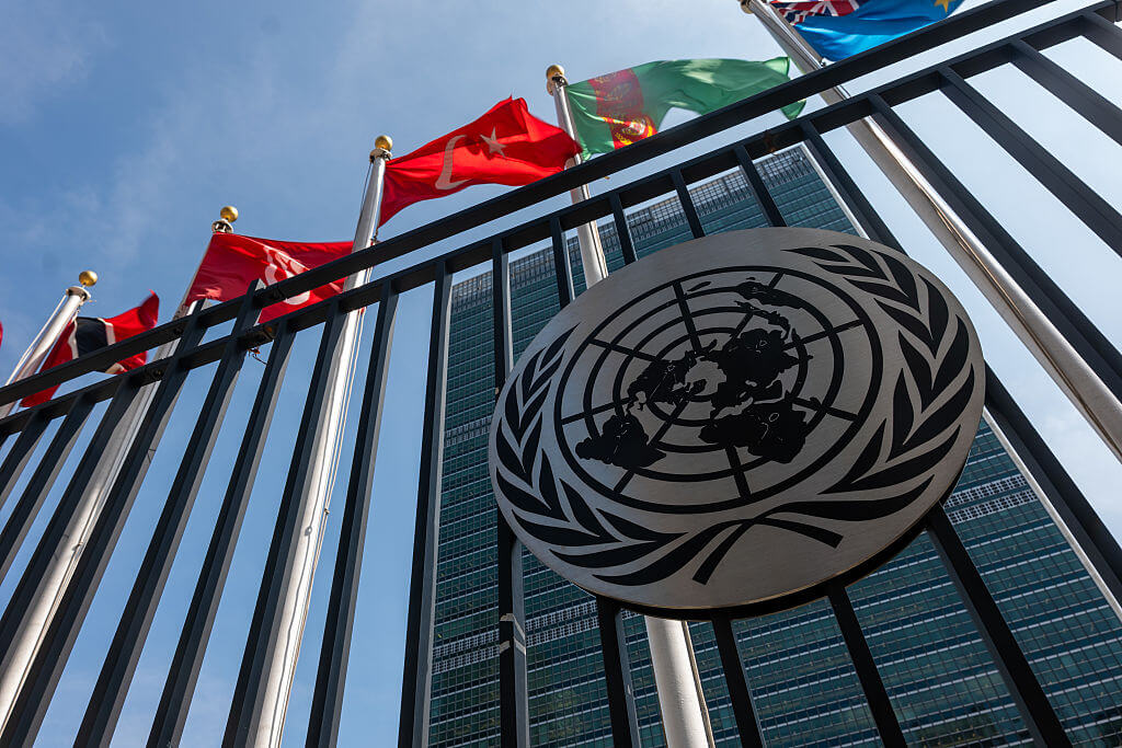 NEW YORK, NEW YORK - SEPTEMBER 09: The United Nations (UN) headquarters stands in Manhattan on September 09, 2025, in New York City. The annual UN General Assembly, the 80th, begins today with thousands of delegates and world leaders expected to attend over the next few weeks. Creating controversy ahead of this year’s event has been a decision by President Donald Trump’s administration to withhold or revoke visas for Palestinian Authority and Palestinian Liberation Organization officials to attend the gathering. (Photo by Spencer Platt/Getty Images)