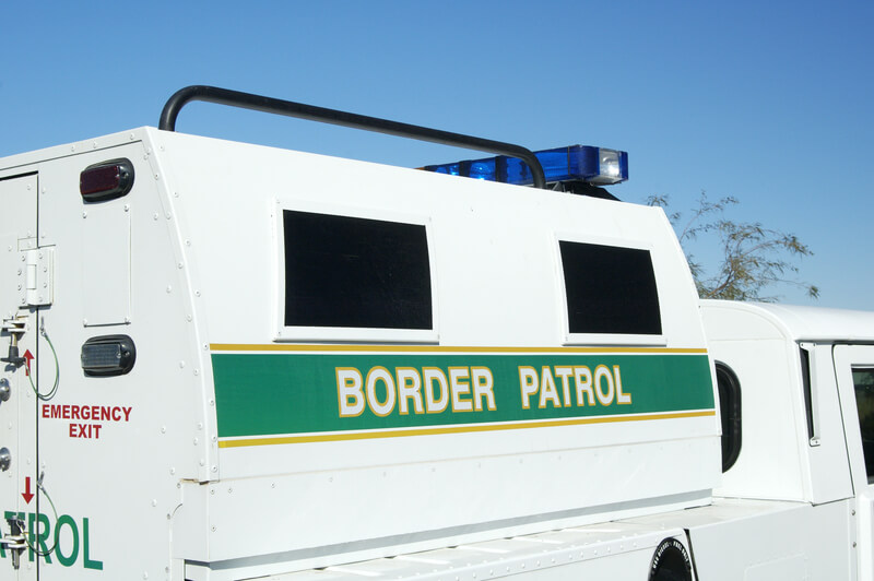 Border patrol vehical in the field
