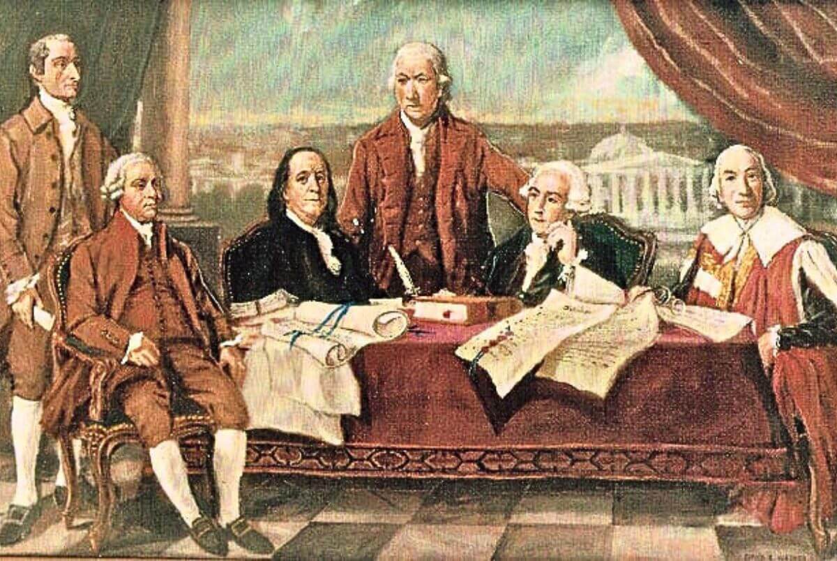 Painting of the signing of the Treaty of Paris