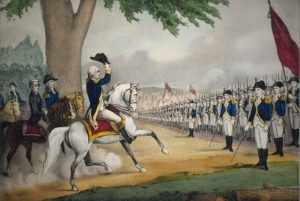 George Washington taking command of the U.S. Army