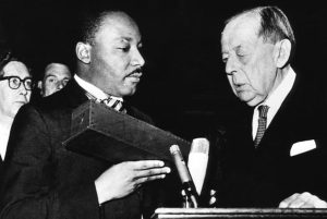 MLK Jr accepts Nobel Peace Prize