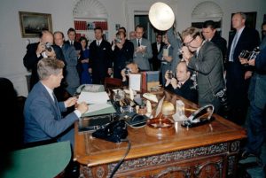 JFK finding out about the Cuban Missile Crisis in the Oval Office