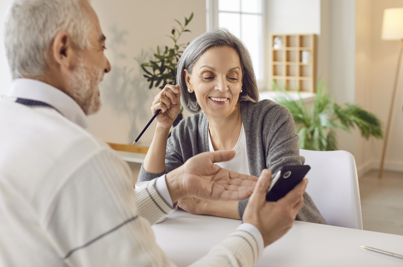 medicare age couple on the phone
