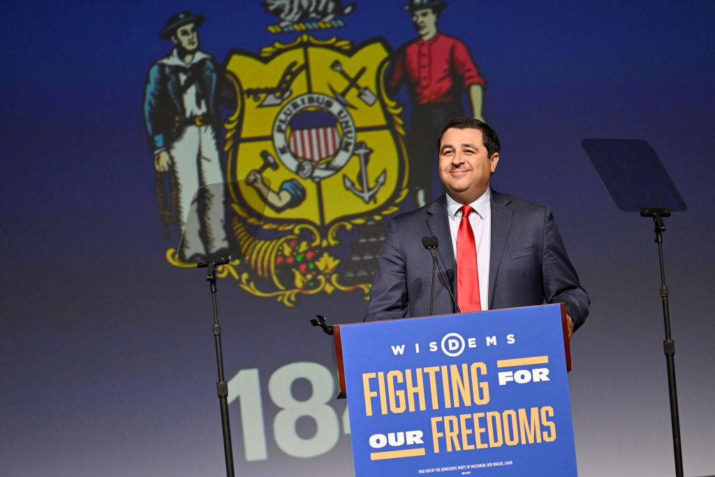 Attorney General Josh Kaul speaks during the WisDems 2024 State Convention on June 08, 2024 in Milwaukee, Wisconsin.