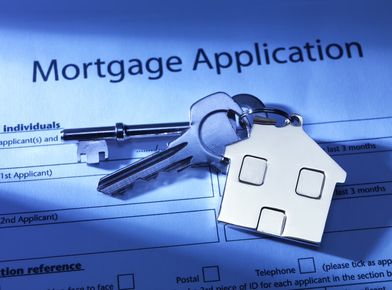 Mortgage Application with a blue hue