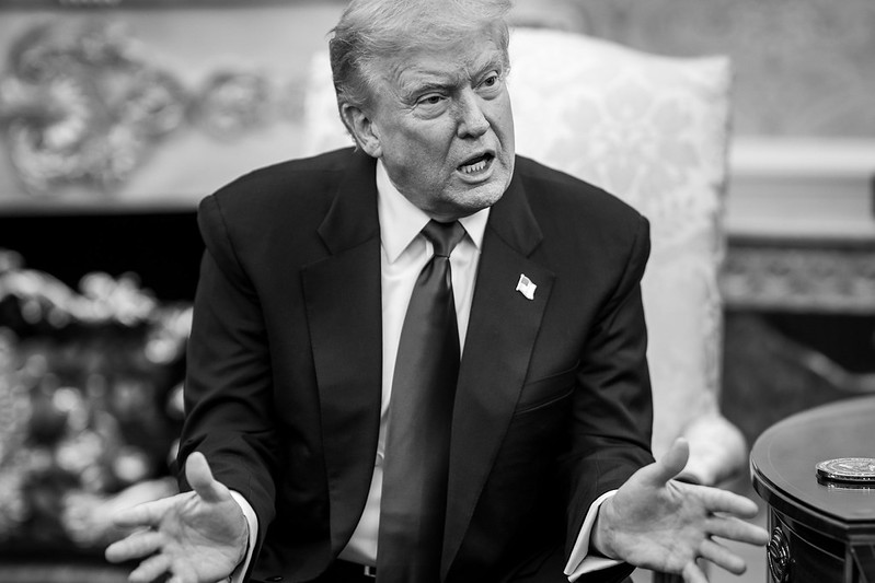 President Donald Trump participates in a bilateral meeting with Crown Prince and Prime Minister Mohammed bin Salman Al Saud of Saudi Arabia, Tuesday, November 18, 2025, in the Oval Office.