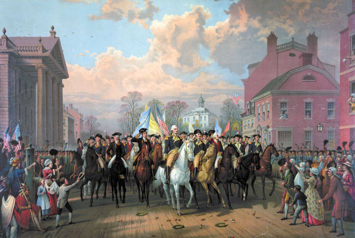 British forces leave NYC after Revolution in 1783