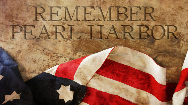 Remember Pearl Harbor. Usa Flag on Wood