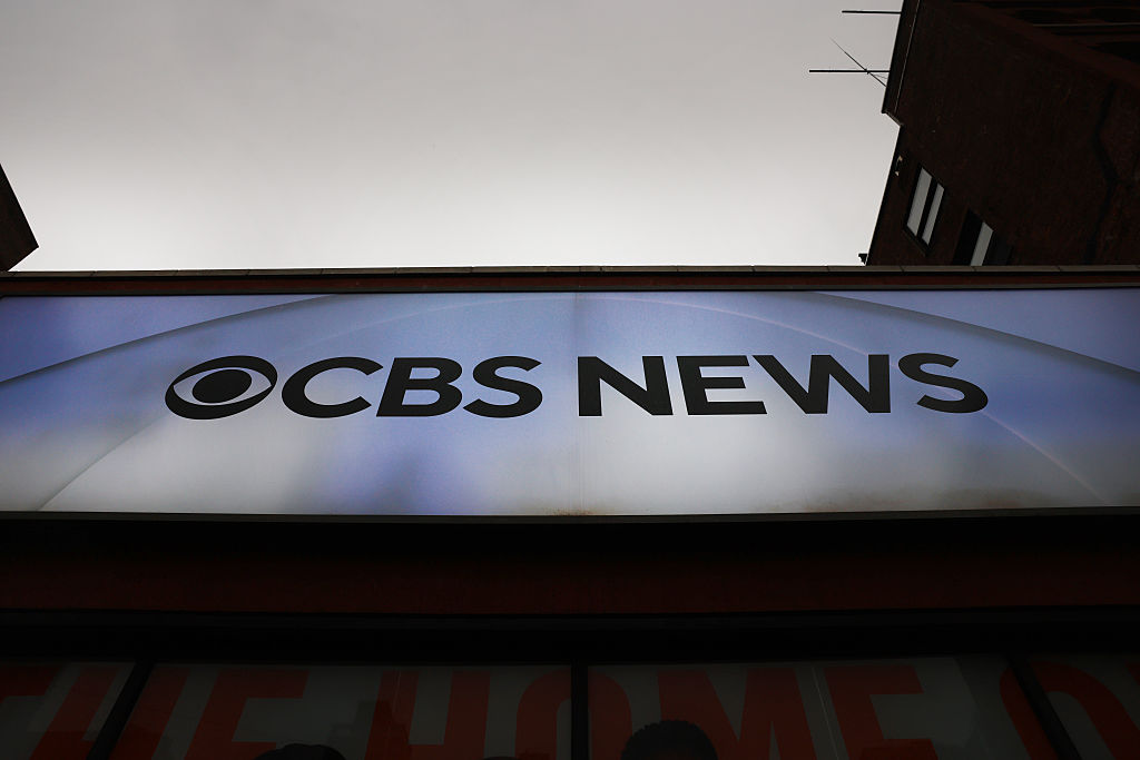 NEW YORK, NEW YORK - DECEMBER 23: CBS News signage is seen in Manhattan on December 23, 2025 in New York City. CBS News Editor-in-Chief Bari Weiss abruptly pulled from the air a 60 Minutes story that deals with Venezuelan migrants to the U.S., whom the Trump administration deported to CECOT, the notorious prison in El Salvador. (Photo by Spencer Platt/Getty Images)