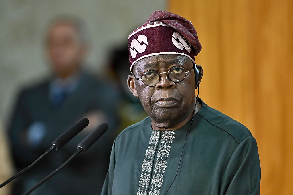 President of Nigeria, Bola Tinubu, looks on during an official visit to Brazil at Planalto Palace on August 25, 2025 in Brasilia, Brazil.