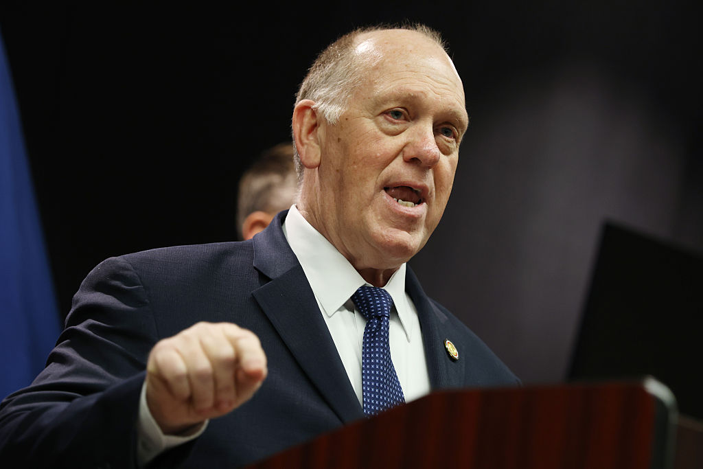 Border czar Tom Homan speaks during a news conference about ongoing immigration enforcement operations on January 29, 2026 in Minneapolis, Minnesota.