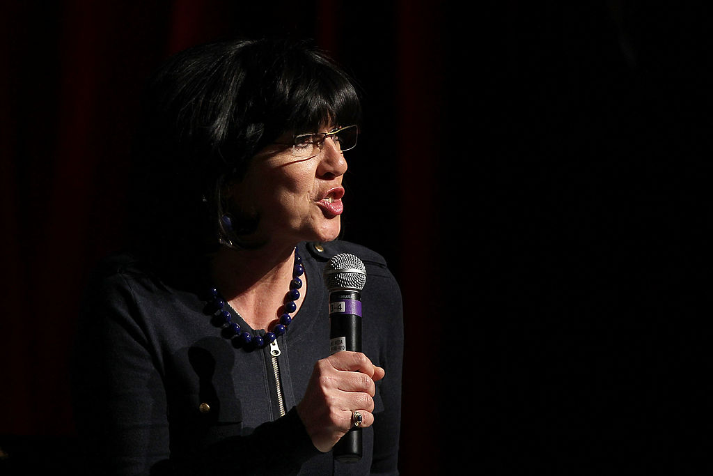 Journalist Christiane Amanpour moderates a panel hosted by the Clinton Foundation to recognize the 15-year anniversary of the Dayton accords February 9, 2011 in New York City.