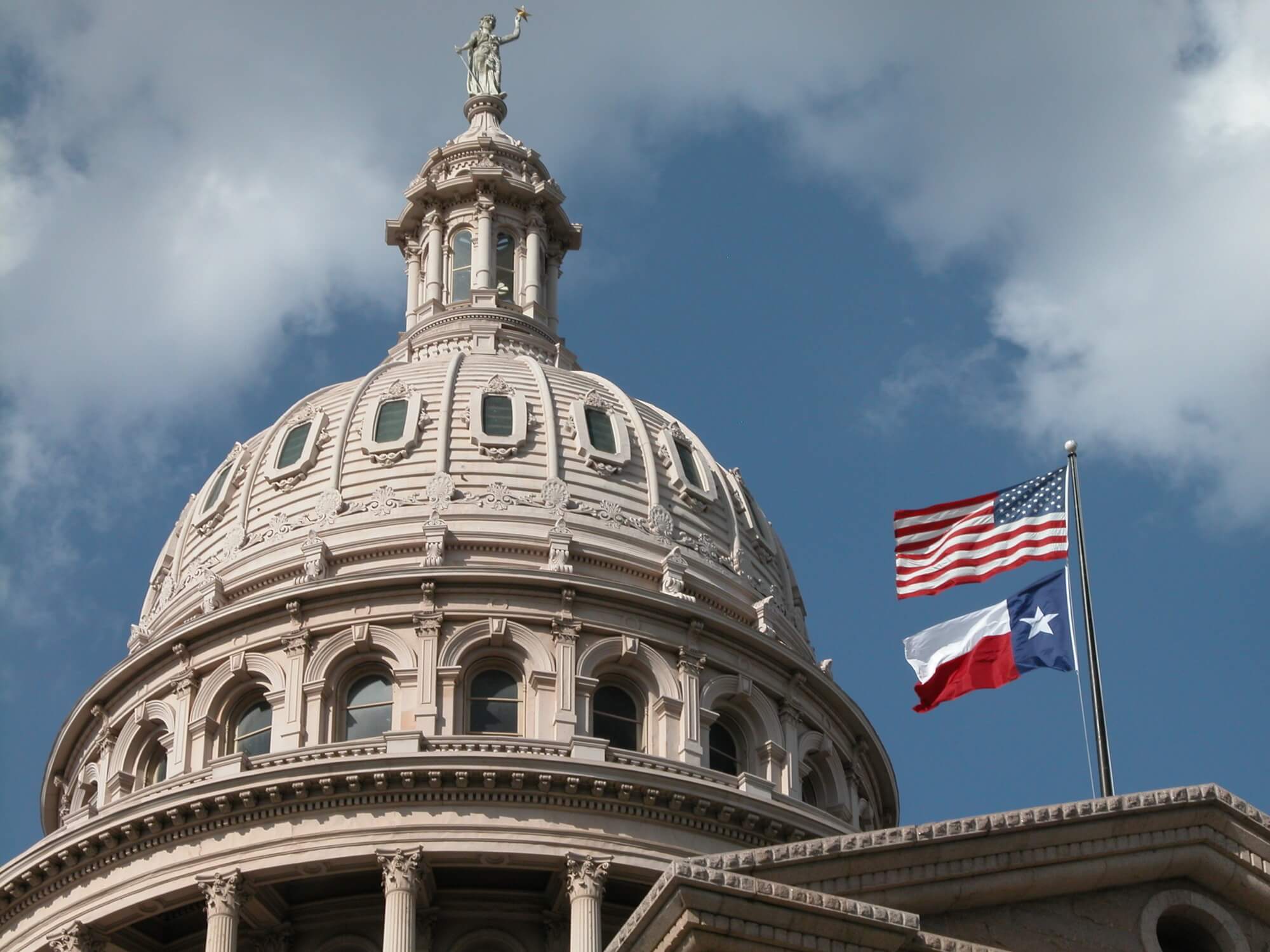 Texas Capitol Dome exterior. Closer view of the State of Texas Capitol s dome.
