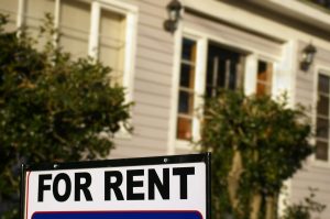 House for rent. House with For Rent sign