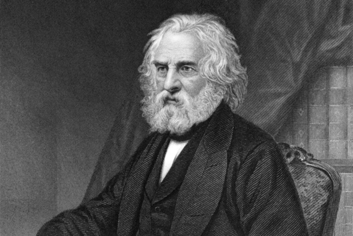 Henry Wadsworth Longfellow (1807-1882) on engraving from 1873. American poet and educator. Engraved by unknown artist and published in Portrait Gallery of Eminent Men and Women with Biographies ,USA,1873.