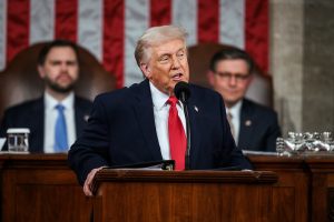 President Donald Trump delivers his State of the Union address, Tuesday, February 24, 2026, on the House floor of the U.S. Capitol in Washington, D.C.