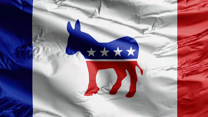 A Flag of The Democratic Party, is one of the two major, contemporary political parties in the United States. Founded around 1828, the world`s oldest active party