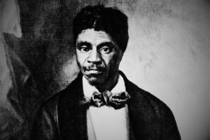 Dred Scott (1795 - 1858), an African enslaved man, who was taken from Missouri, a 'slave state', in 1834 to live in free states, Illinois and Wisconsin and then back to Missouri. In 1846 Scott sued for his freedom in the Missouri state courts on grounds that his residence in those areas made him a free man. In 1857 Chief Justice of Supreme Court Roger Taney delivered the decision that Scott was an enslaved man, not a citizen, and could not sue in a federal court.