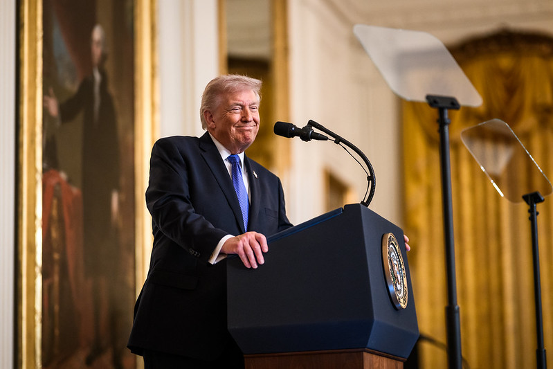 President Donald J. Trump participates in a Medal of Honor ceremony, Monday, March 2, 2026, in the East Room of the White House.