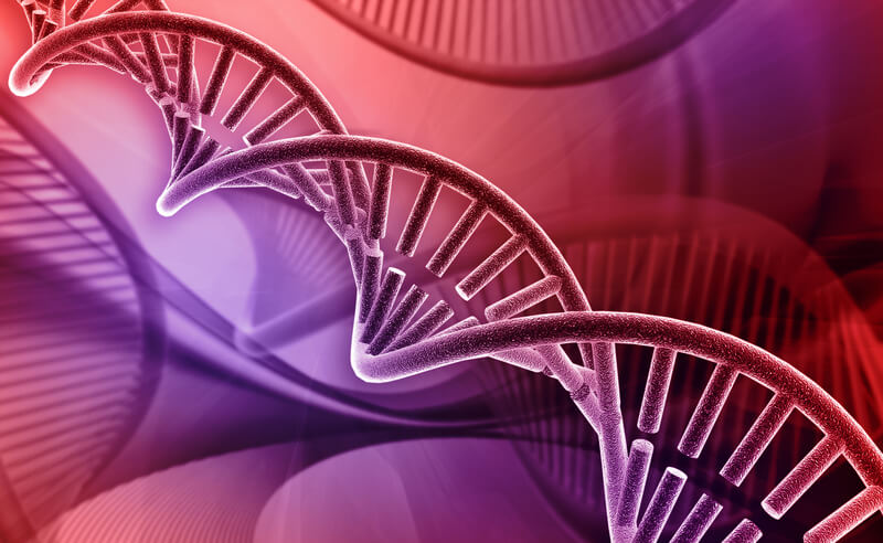 Digital illustration of a dna in digital background