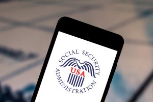 SSA social security admin logo on a phone