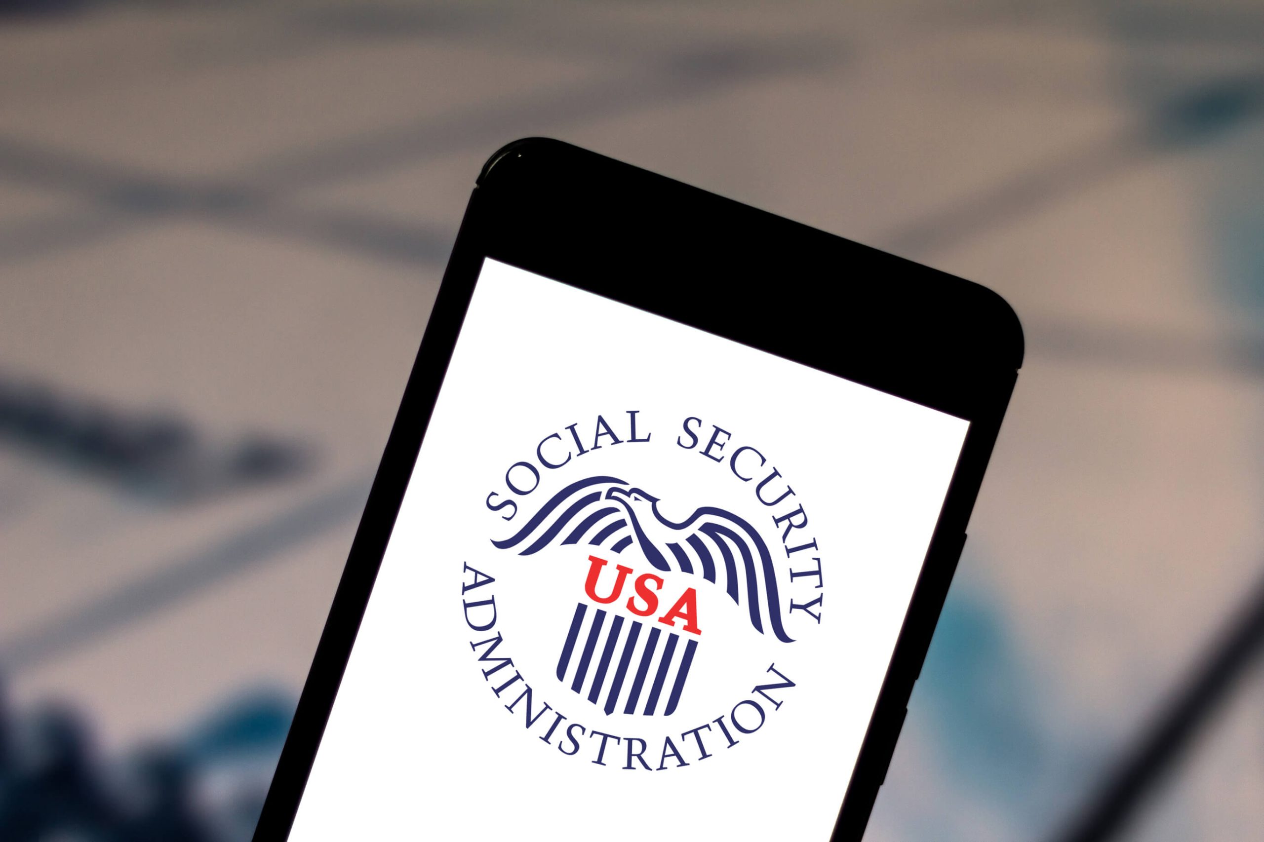 SSA social security admin logo on a phone