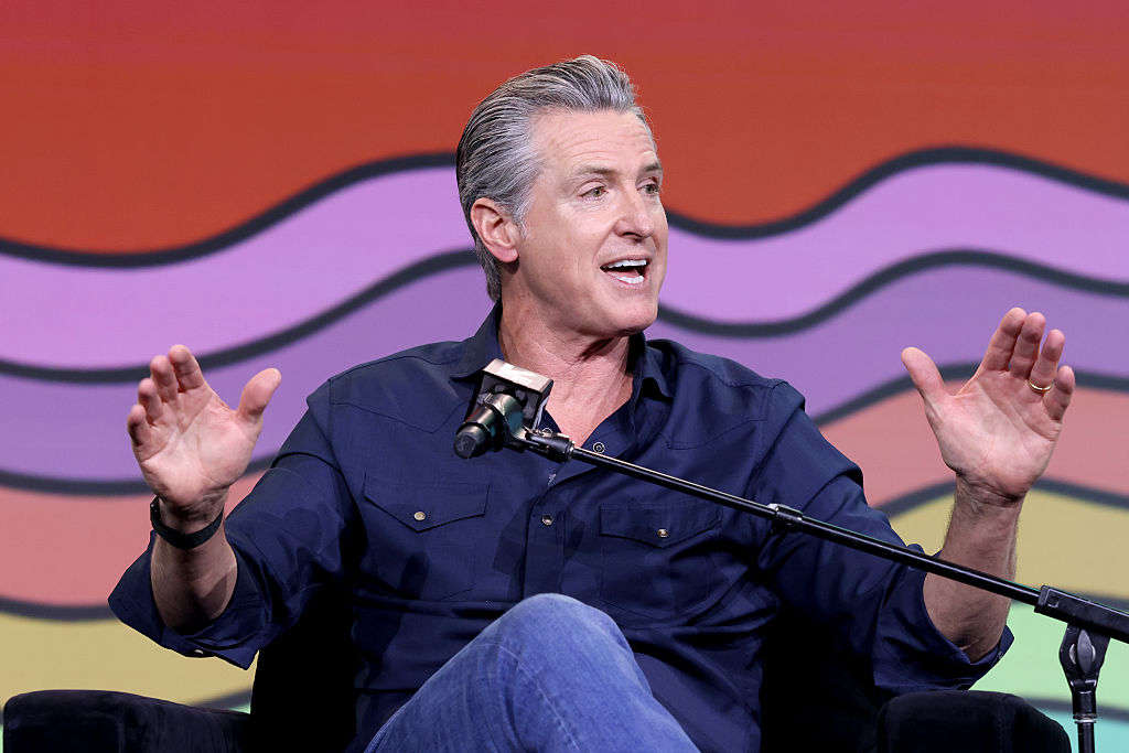 Governor Gavin Newsom speaks at Networth and Chill podcast at the Vox Media Podcast Stage at SXSW on March 15, 2026 in Austin, Texas.