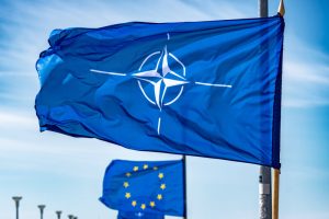 NATO flag, europe flag