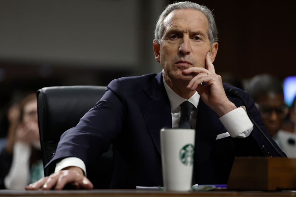 Former Starbucks CEO Howard Schultz testifies before the Senate Health, Education, Labor, and Pensions Committee in the Dirksen Senate Office Building on Capitol Hill on March 29, 2023 in Washington, DC.