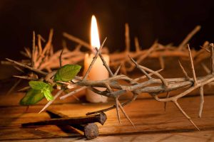 A symbolic representation of the Passion of Jesus, specifically focused on Good Friday.