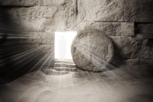 Tomb of Jesus. Jesus Christ Resurrection. Christian easter concept. Easter background.