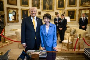 President Donald J. Trump poses for photos with Japanese Prime Minister Sanae Takaichi in the Oval Office, Thursday, March 19, 2026.