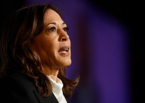 SAN FRANCISCO, CALIFORNIA - APRIL 30: Former U.S. Vice President Kamala Harris delivers a keynote address during the Emerge 20th Anniversary Gala at the Palace Hotel on April 30, 2025 in San Francisco, California. Kamala Harris delivered her first public speech since leaving office in January. (Photo by Justin Sullivan/Getty Images)