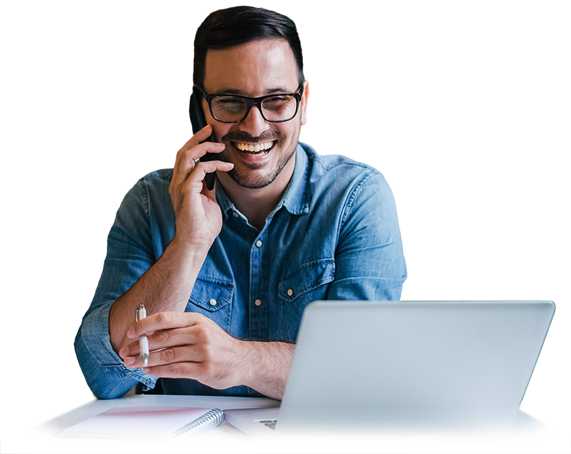 Man reviewing short-term medical insurance on phone