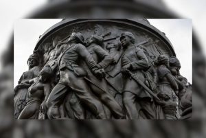 The Reconciliation Monument, a Confederate Memorial, at Arlington National Cemetery is photographed on Aug. 17, 2017 in Arlington, Virginia. The monument is being moved back to the cemetery after it was removed during the Biden administration.