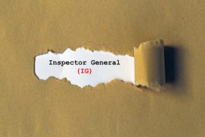 Inspector general on white paper background