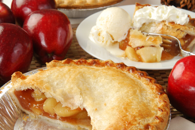An apple pie, an American holiday food tradition